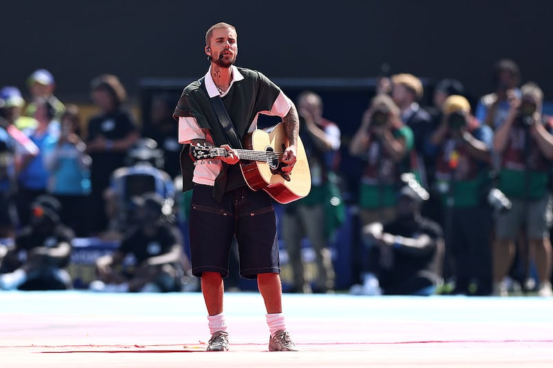 World Cup half-time show: Justin Beiber. Photograph: Buda Mendes/Getty Images