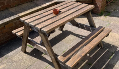 Stolen pub bench turns up two months later with bizarre 'sorry' gift