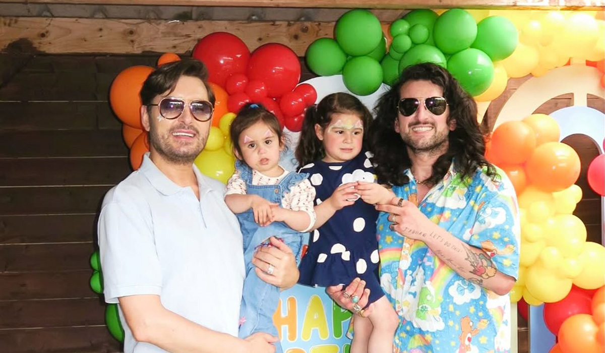 Arthur Gourounlian and Brian Dowling celebrate Blu's birthday. Pic: Brian Dowling/Instagram