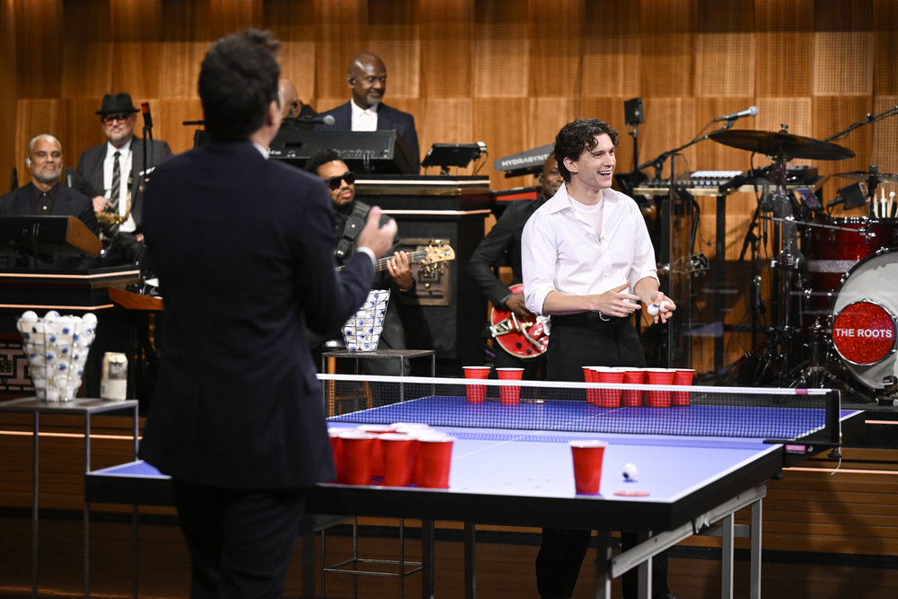 First Look: Tom Holland Chats & Plays Beer Pong, Sienna Spiro Performs On Fallon's "Tonight Show"