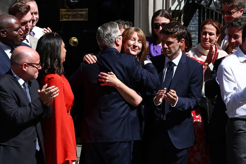 Outgoing prime minister Keir Starmer and Rachel Reeves. Photograph: Peter Nicholls/ AFP via Getty Images