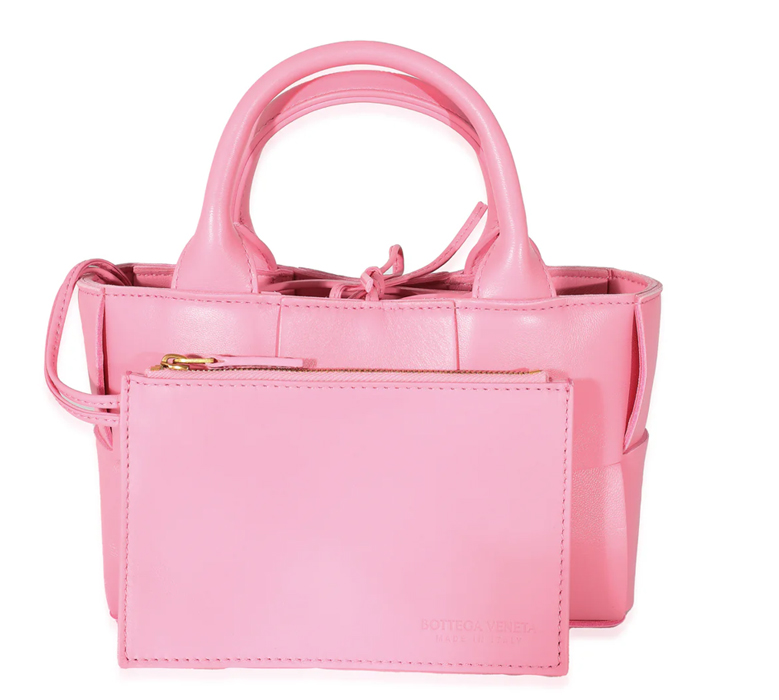 Bottega Veneta Pink Intrecciato Lambskin Candy Arco Tote, $2.500,00. Pic: Mygemma.com