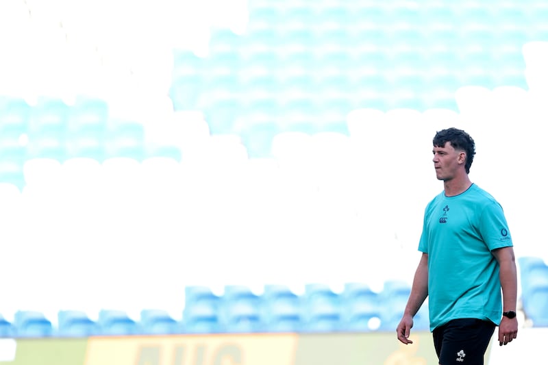 Darragh Murray during an Ireland training session at Allianz Stadium in Sydney ahead of Ireland's game against Australia last weekend. Photograph: Ben Brady/Inpho