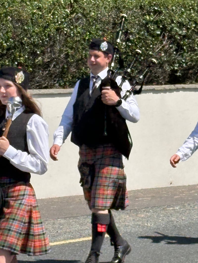 Bandsman Jeffrey Magee, from Raphoe, Co Donegal, at the Orange Order's annual parade in Rossnowlagh, Co Donegal