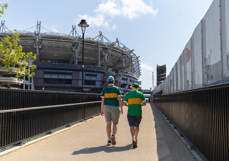Kerry fans walking up to Croke Park ahead of their semi-final against Dublin. Photograph: Tom O’Hanlon/Inpho