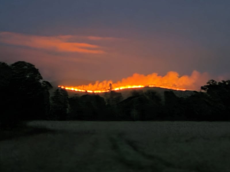 The fire at Slievenamon mountain in Co Tipperary
Photograph courtesy Cllr Michael Brennan