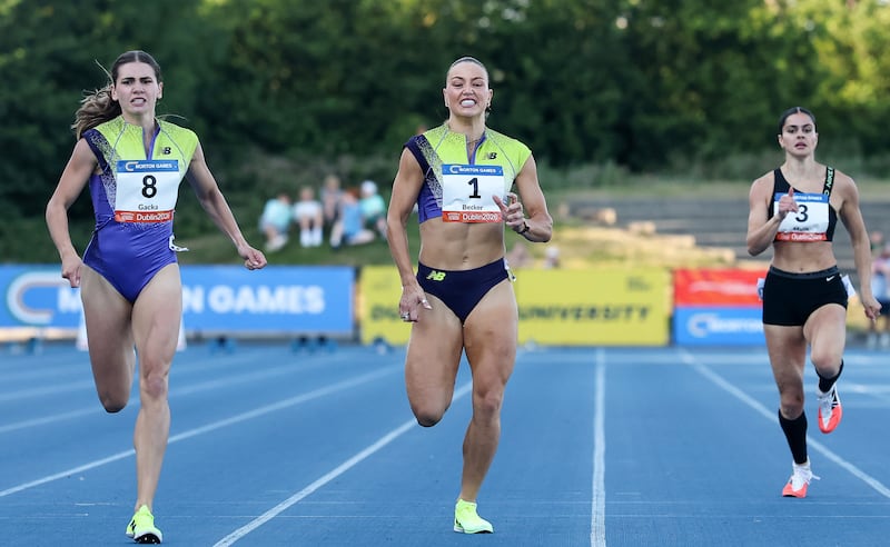 Sophie Becker during the Women's 400m at the Morton Games. Photograph: Nick Elliott/Inpho