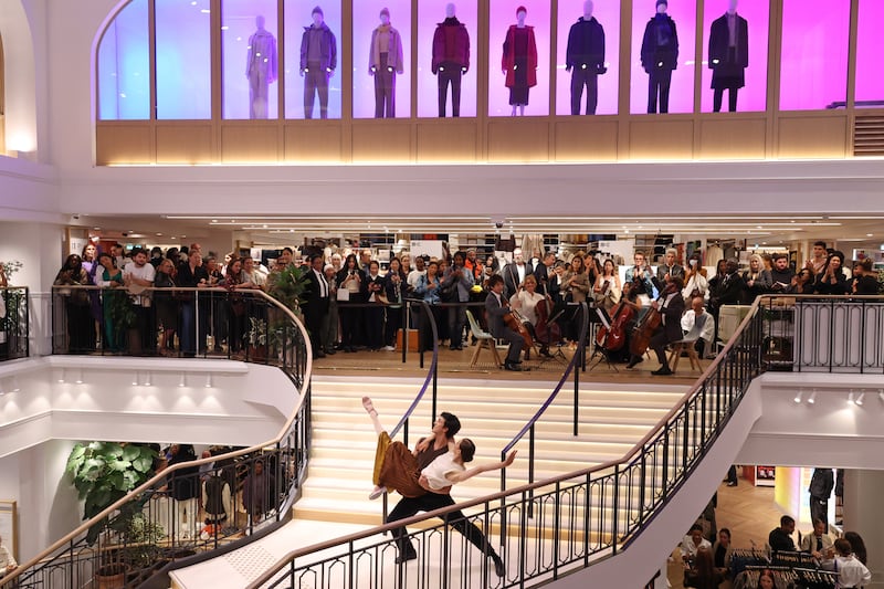 Dancers perform during the Uniqlo Opera Reopening as part of Paris Fashion Week in 2023. Photograph: Pascal Le Segretain/Getty Images