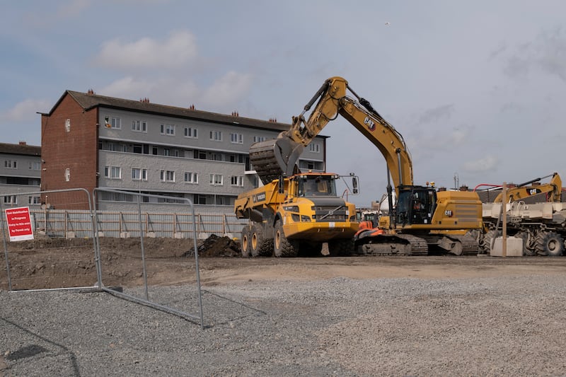 Construction machinery at the An Droichead Órga housing development in Inchicore, Dublin. File image. Photograph: Paulo Nunes dos Santos