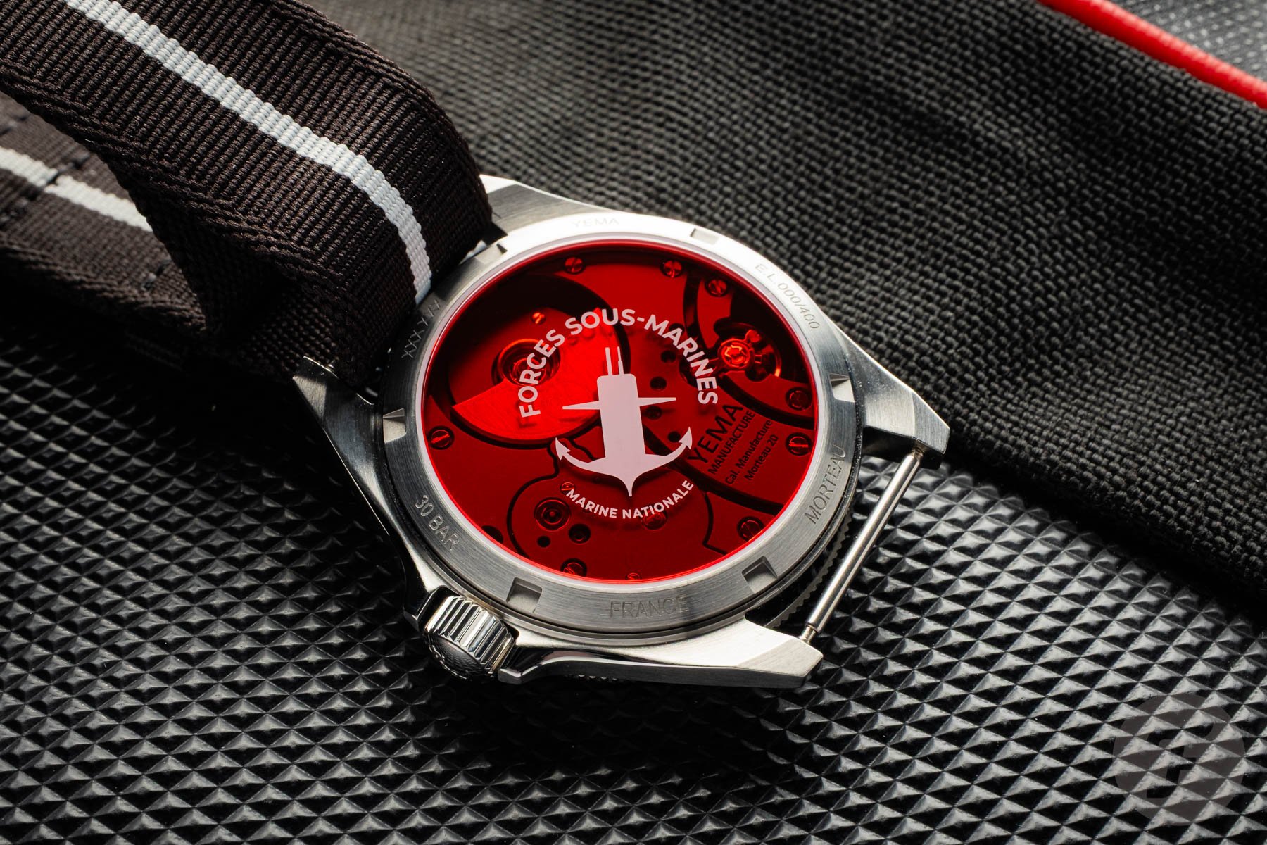 Yema Navygraf Barracuda CMM.20 Limited Edition case back