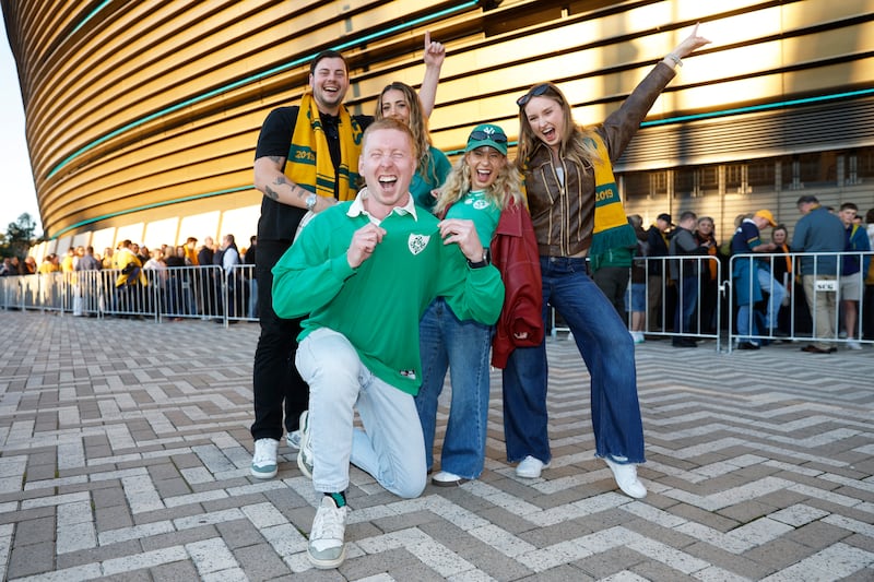 Wallabies and Ireland fans before the Nations Championship match between Australia Wallabies and Ireland at Allianz Stadium on July 04, 2026 in Sydney, Australia. Photograph: Mackenzie Sweetnam/Getty Images