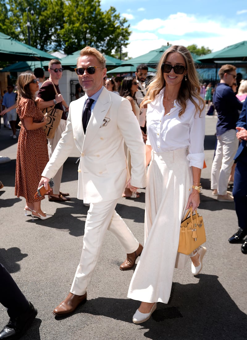 Ronan and Storm Keating at Wimbledon. Photograph: Andrew Matthews/PA Wire.
