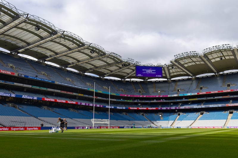On and off showers over Croke Park ahead of today's All-Ireland final. Photograph: Tom O’Hanlon/Inpho