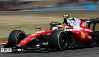 Ferrari's Lewis Hamilton during British Grand Prix practice