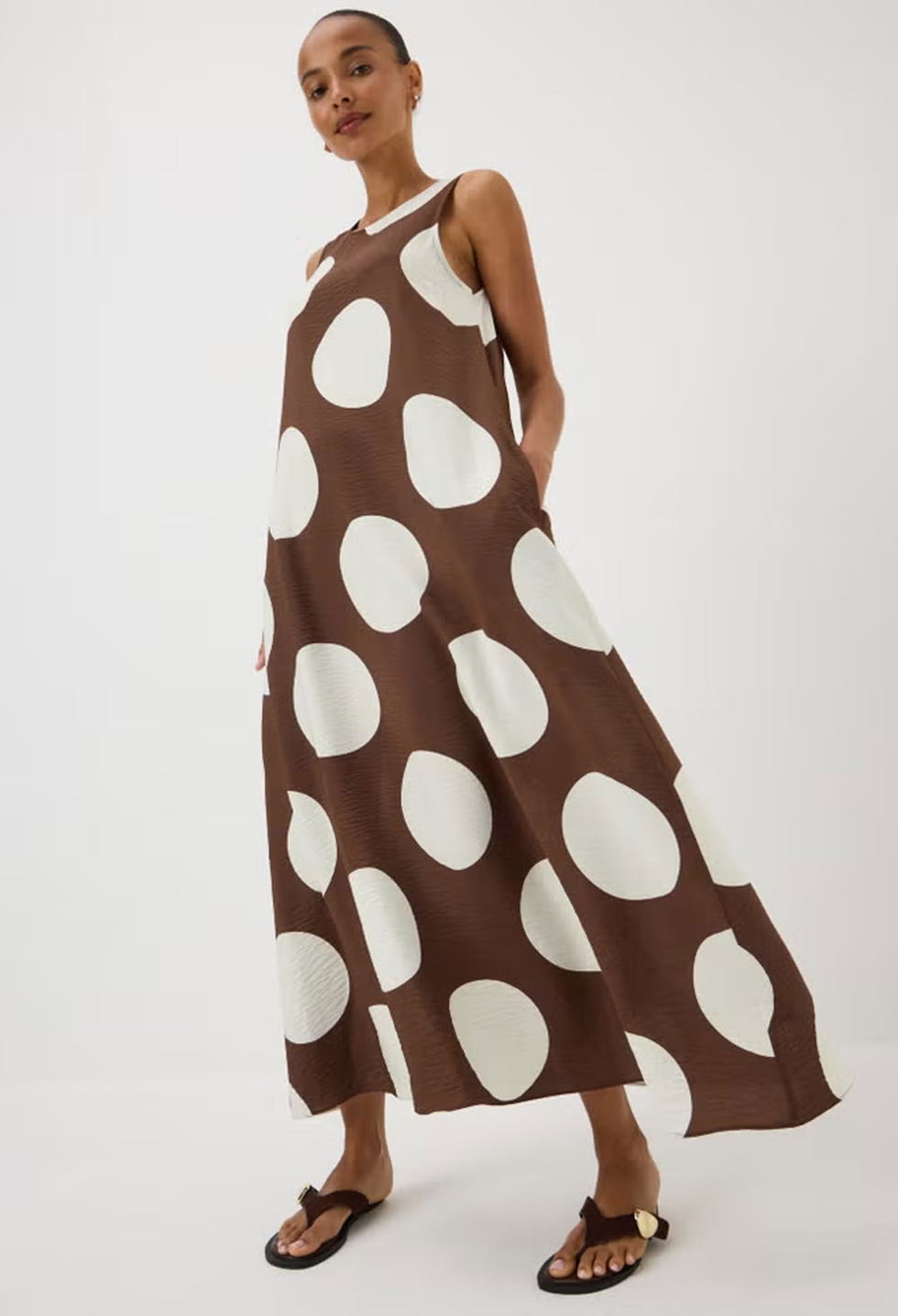 matalan chocolate brown polka dot maxi dress matalan chocolate brown polka dot maxi dress