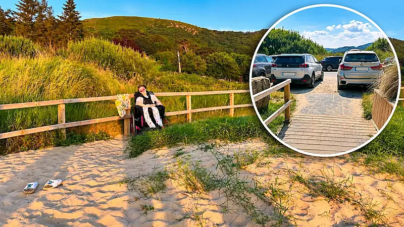 Cars block family from new accessible Lisfannon Beach boardwalk