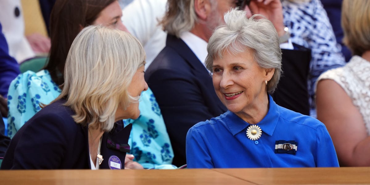 Birgitte, Duchess of Gloucester in Wimbledon’s Royal Box on Day Four of Tournament