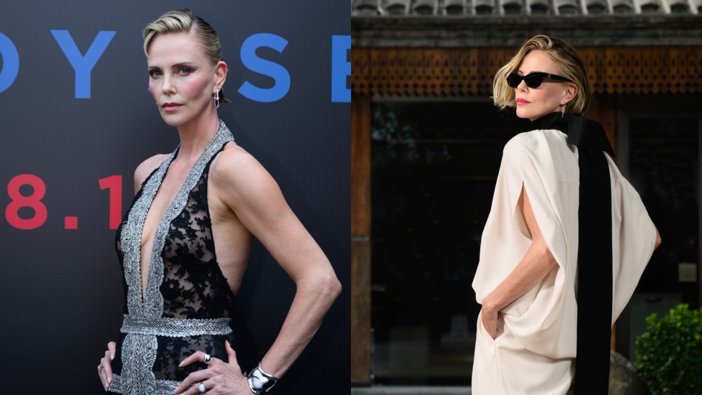 Charlize Theron wears Givenchy and Lanvin at "The Odyssey" photo call and fan event on July 30 in Beijing, China.