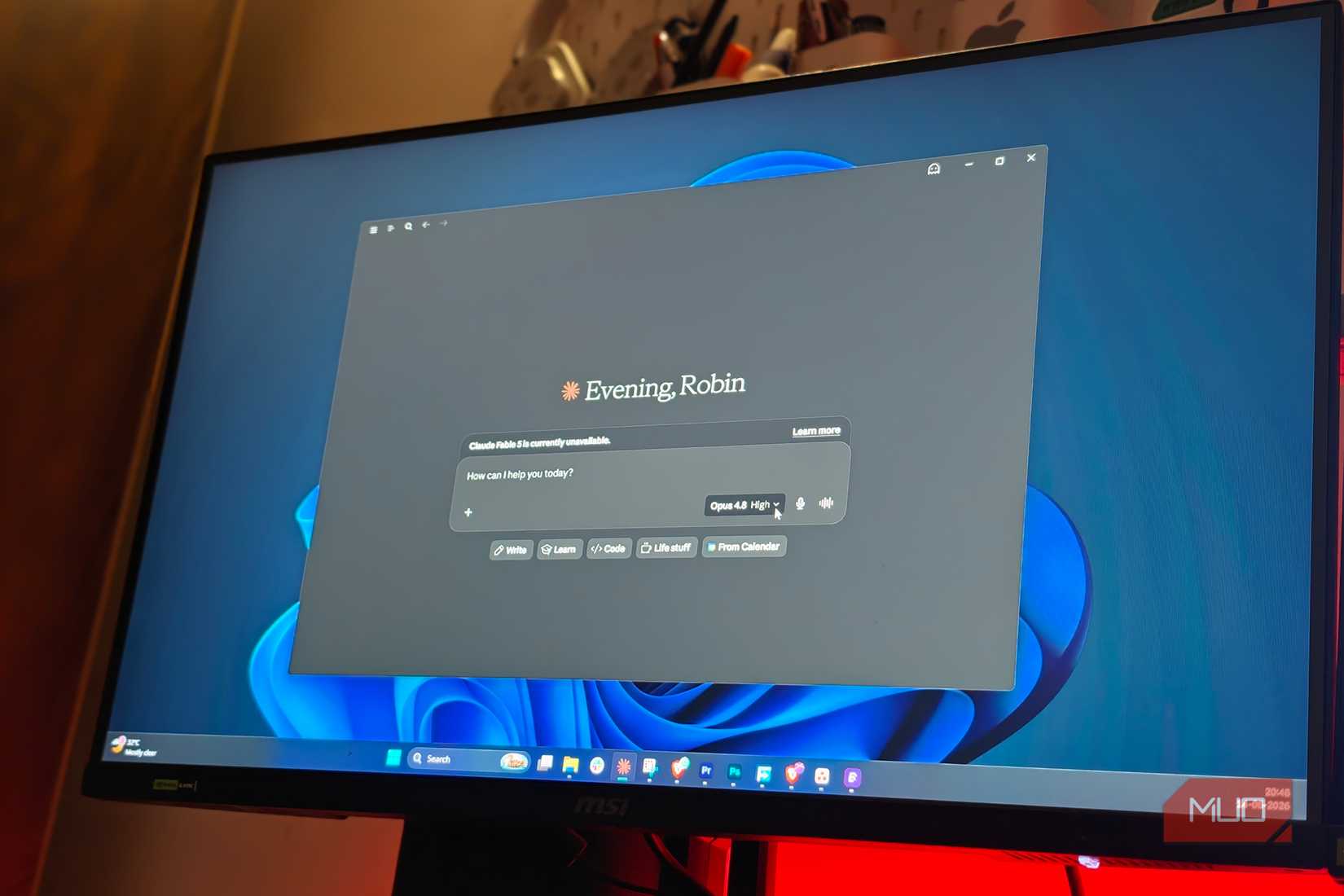 claude app open on windows pc