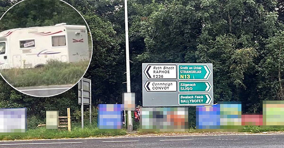 Concerns over roadside signs and camper van at notorious junction