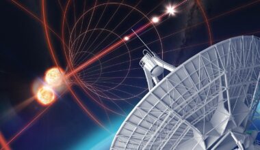 An artist's conception of the GW170817 afterglow being observed by an antenna of the Very Large Array. Credit: Carl Knox/OzGrav/SUT