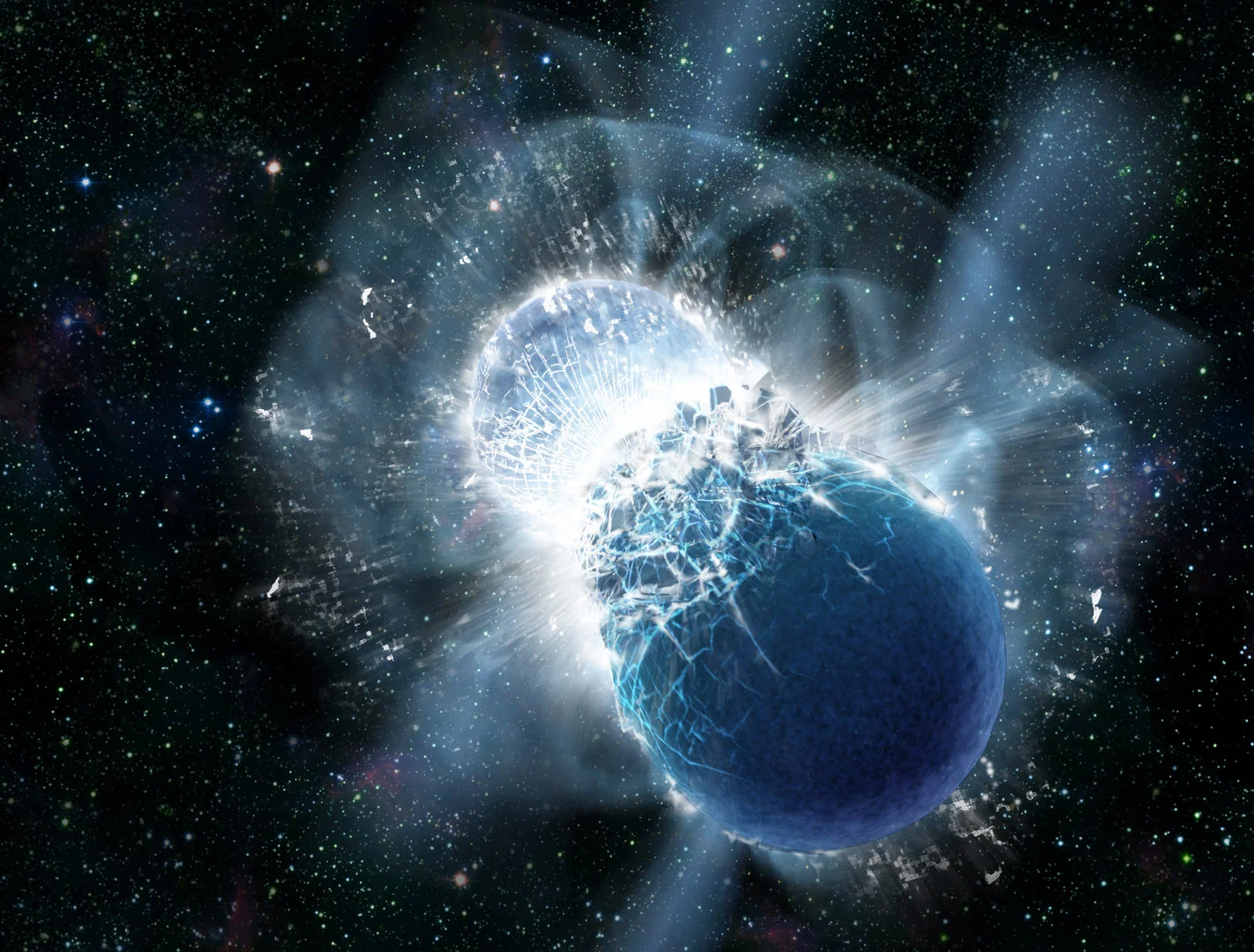 Artist's impression of a binary neutron star merger, or kilonova event. Credit: Dana Berry, SkyWorks Digital, Inc.