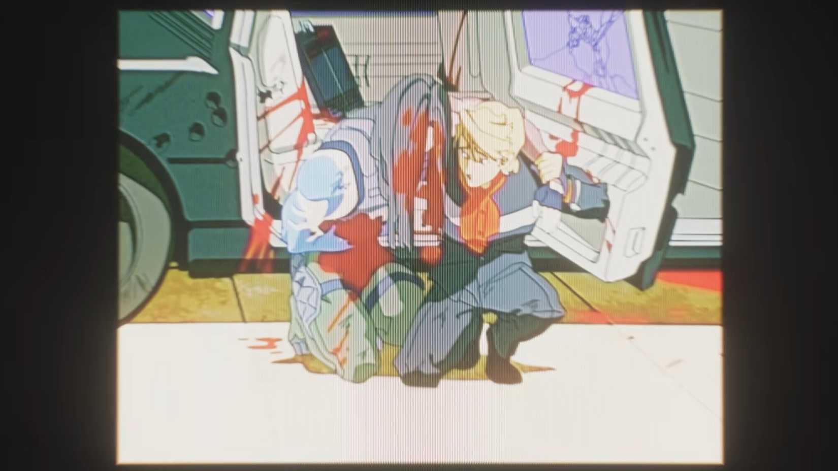 Cyberpunk Edgerunners 2 screenshot of VHS effect after Arasaka raid