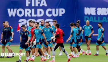 Spain in training last week