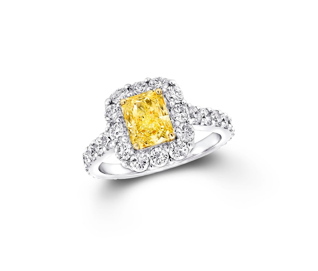 Graff’s Icon radiant-cut fancy yellow engagement ring. Photo: Handout