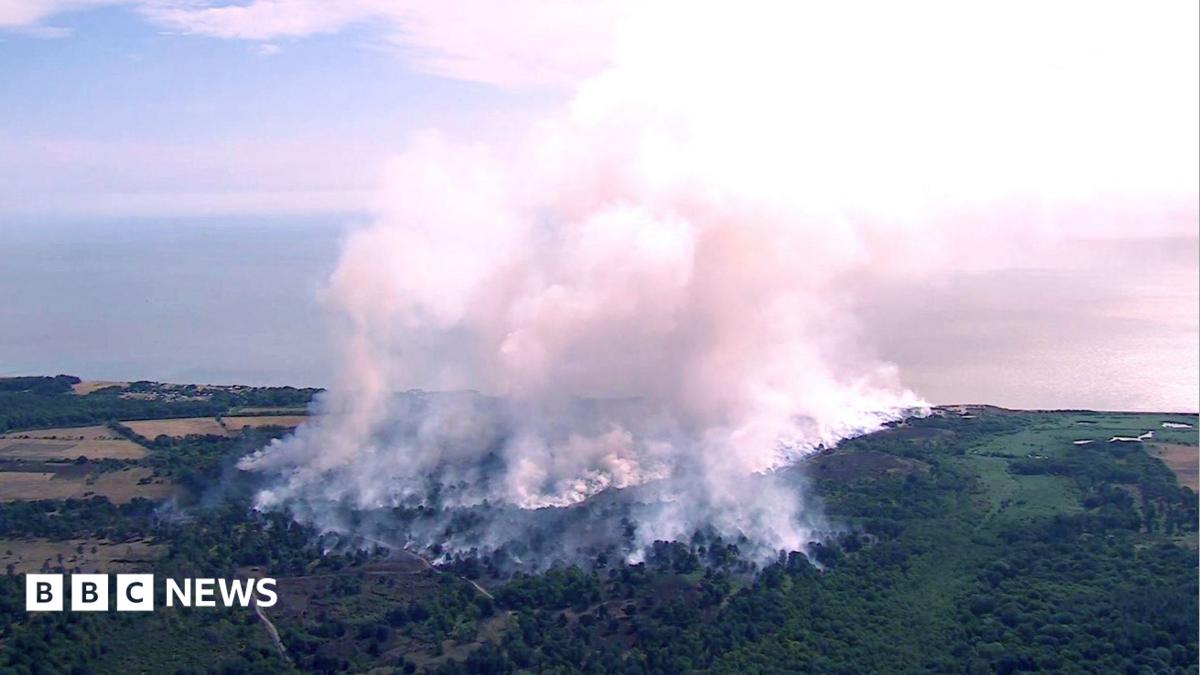 Suffolk wildfire updates: Watch live aerial footage as fire crews fight blaze