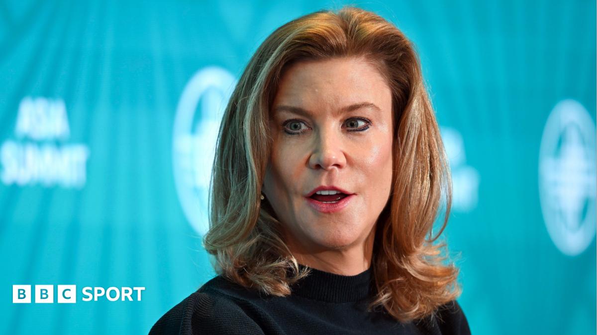 Amanda Staveley speaking at a summit in Singapore
