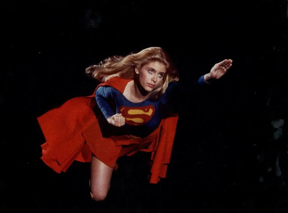 Helen Slater as she appears in the movie 'Supergirl', 1984