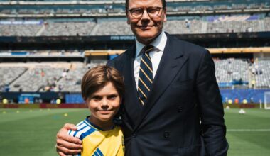 Prince Daniel and Prince Oscar of Sweden Attend the World Cup in New Jersey