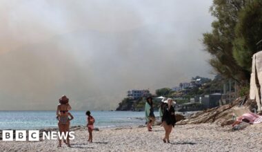 Thousands evacuated in Crete as European wildfires continue to rage - BBC
