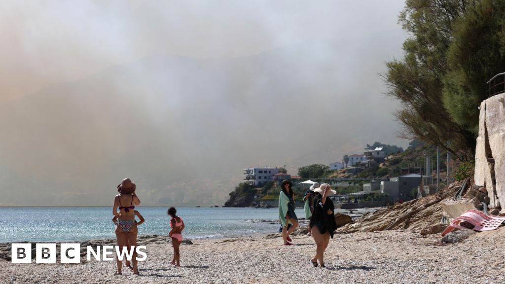 Thousands evacuated in Crete as European wildfires continue to rage - BBC