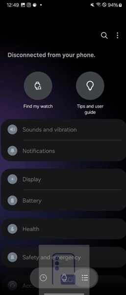 Samsung is rumored to have a Wearables app redesign that refreshes its Settings page with a gradient background, and a UI that fits its One UI 8.5 themes.