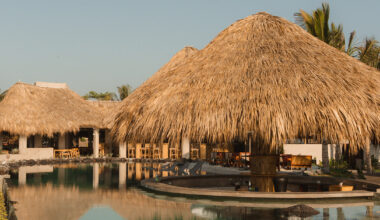 gris disperses beach club into a series of pavilions in guatemala
