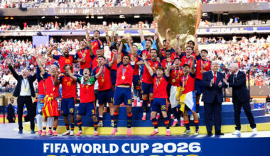 Trump puts himself front and centre in Spain’s World Cup lift – despite Rodri’s best efforts