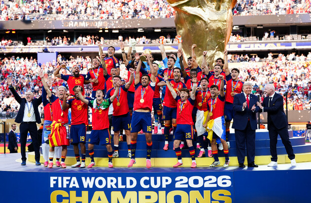 Trump puts himself front and centre in Spain’s World Cup lift – despite Rodri’s best efforts