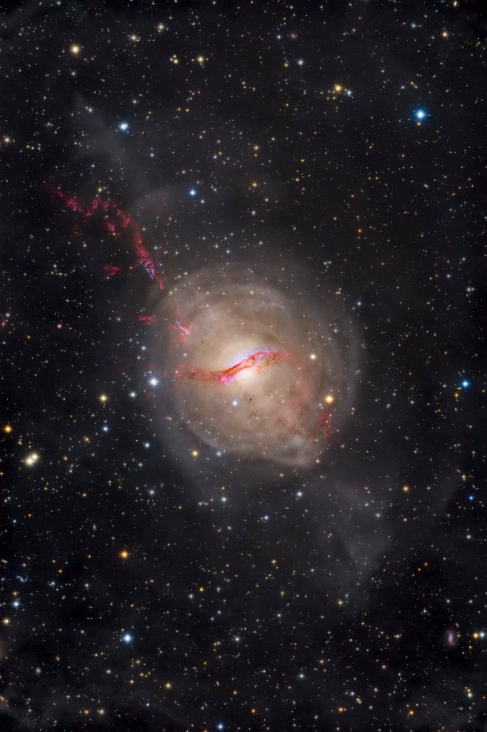 "Ghostly Shells and Blazing jets", Jarrod Koh, Honorable Mention, Deep Sky Category, David Malin Awards 2026