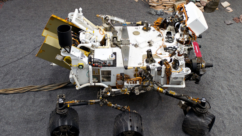 The Mars rover test model at NASA's Jet Propulsion Laboratory