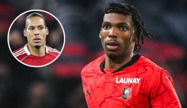 Jeremy Jacquet and Liverpool centre-back Virgil van Dijk