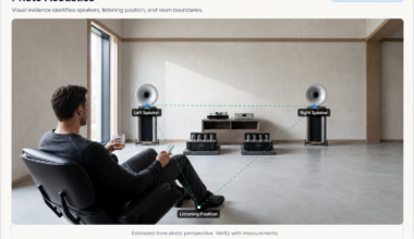 AudioBro software analysing speaker placement in a room.