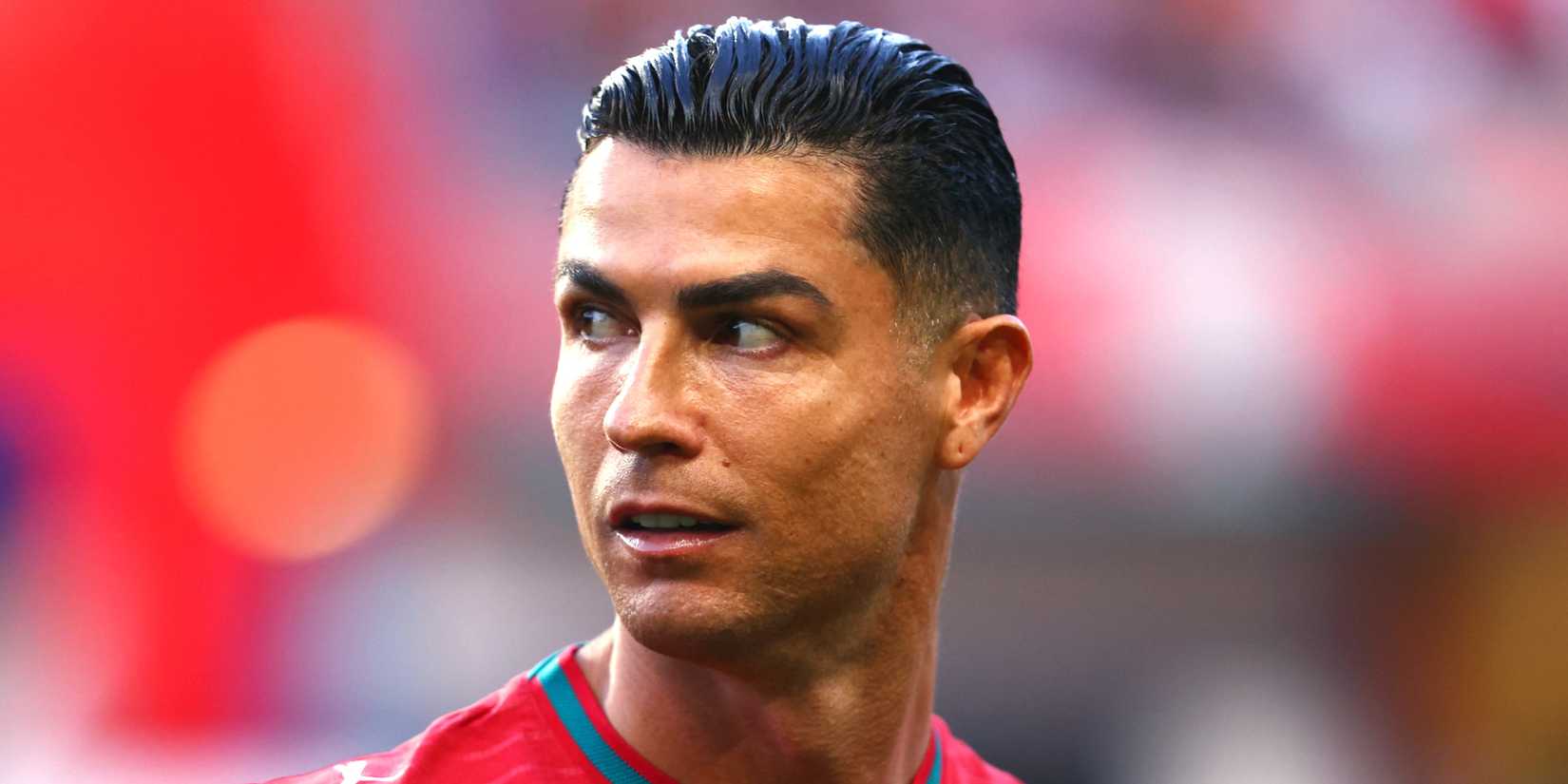 Portugal's Cristiano Ronaldo looks on intensely vs Nigeria