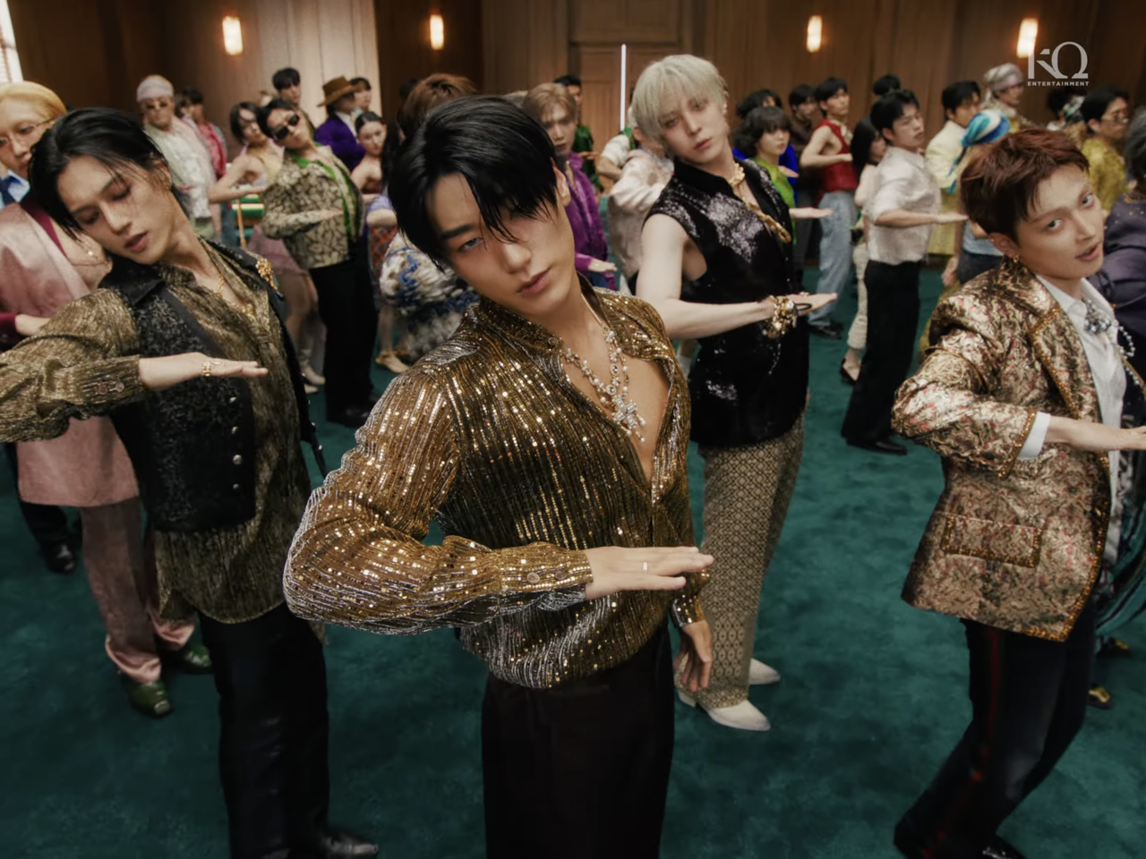 Music video screenshot of "Bad" by Ateez (KQ Entertainment)