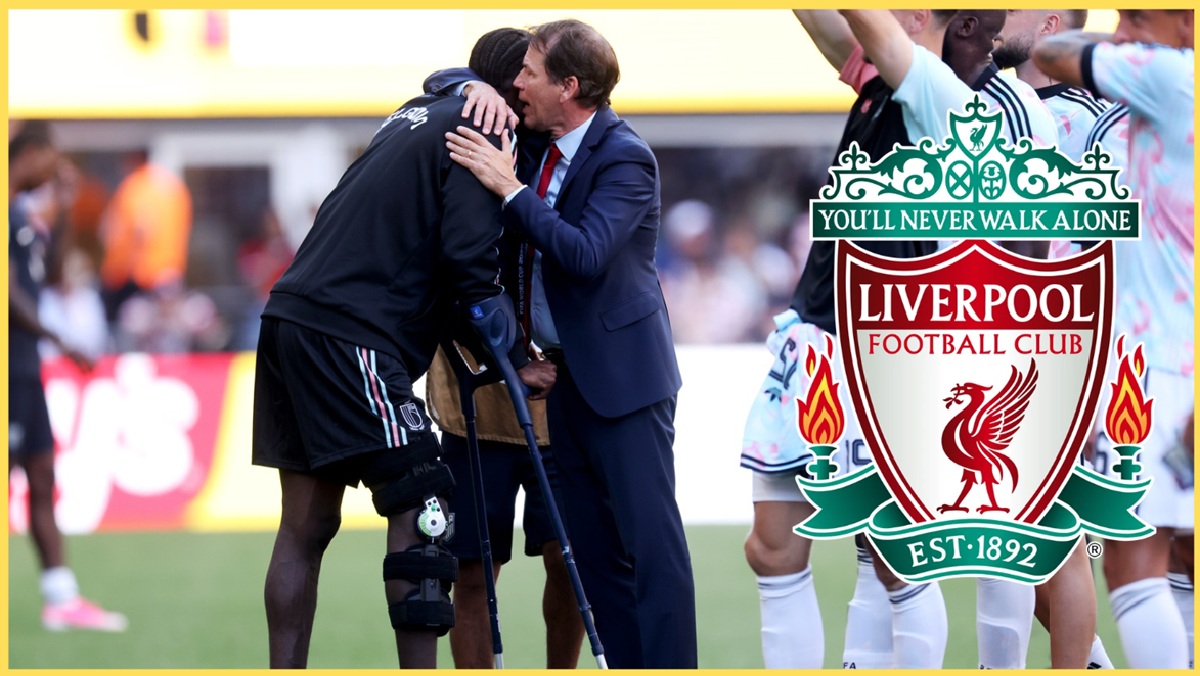 Rudi Garcia embraces Amadou Onana after Belgium