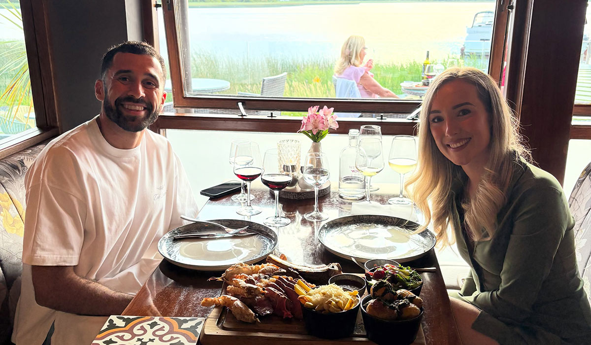 Pico Lopes and Leah enjoy Irish staycation after World Cup. Pic: Wineport Lodge / Instagram