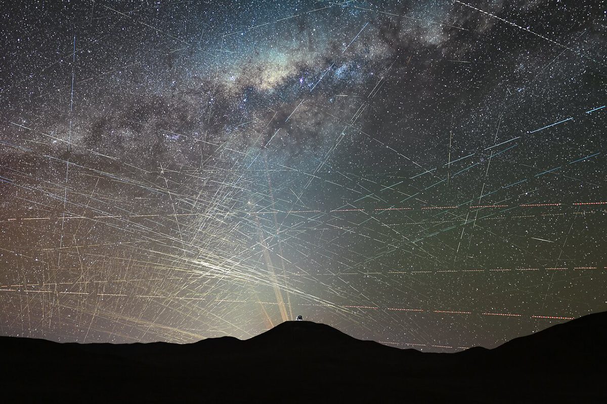 This is one hour of satellite trails over the world's darkest sky. Astronomers say nearly 2 million planned satellites could be 'devastating'