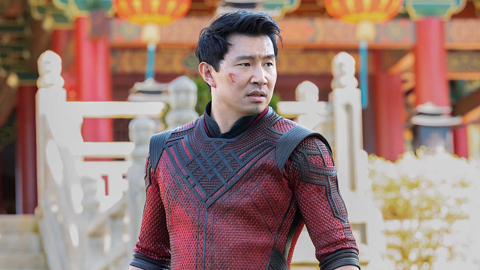 Shang-Chi in a Chinese garden.
