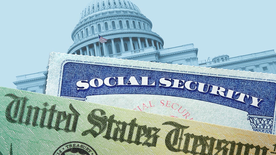 Social Security card and US Capitol building